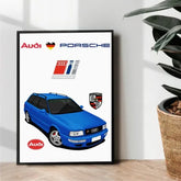 Audi RS 2 avant metal poster design - wall art
